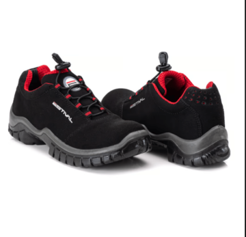 SAPATO ESTIVAL ENERGY MICROFIBRA RENO PRETO/VERMELHO - C.A. 50880 - Image 5