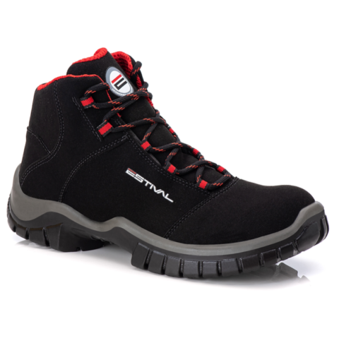 BOTA ESTIVAL ENERGY MICROFIBRA RENO PRETO/VERMELHO - C.A. 44558