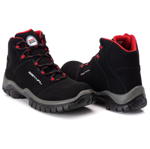 SAPATO ENERGY MICROFIBRA RENO PRETO/VERMELHO ESTIVAL CA 44592 - Image 2