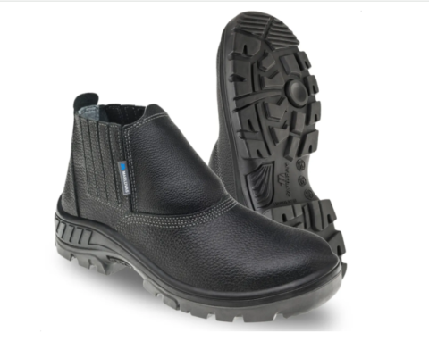 BOTA BICO PLASTICO COURO RELAX PRETO MARLUVAS CA  43377