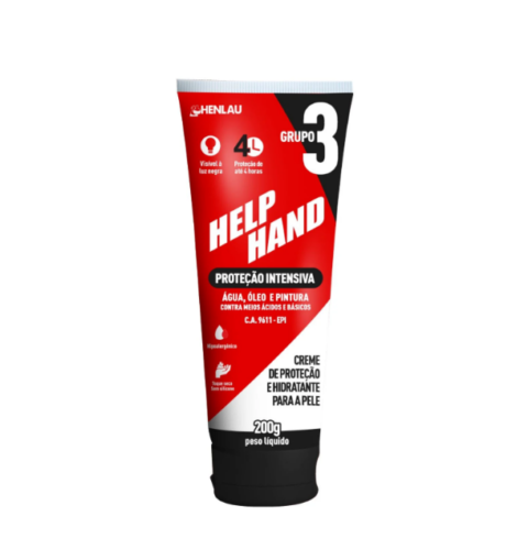 CREME DE PROTECAO E HIDRATANTE PARA A PELE HELP HAND 200g HENLAU - C.A. 9611